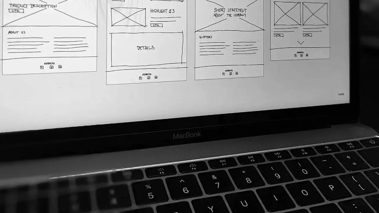 a screen showing website development