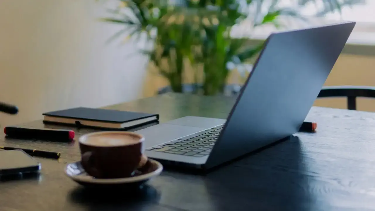 a laptop on a desk
